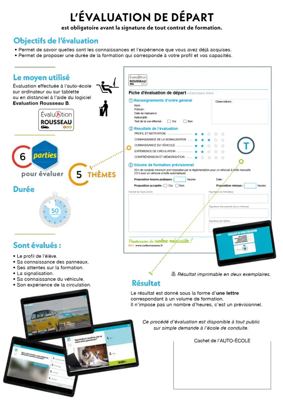 Ecole de Conduite de l'Hyrôme - Evaluation de départ
